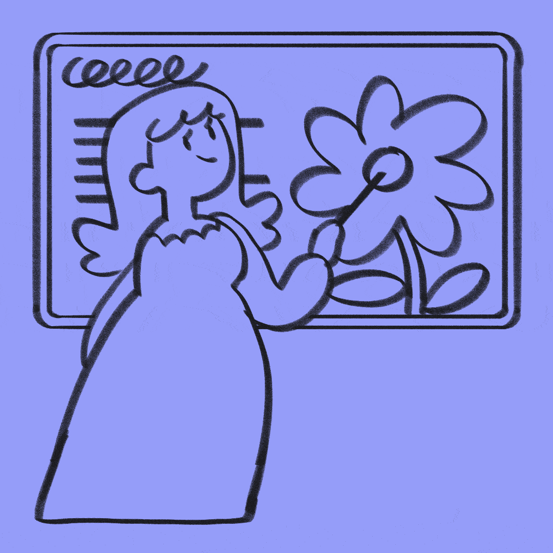 Educator teaching animation