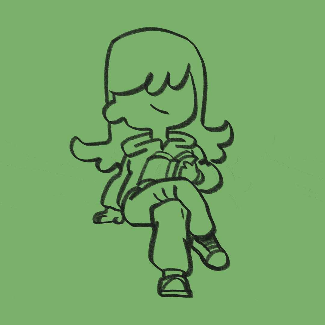 Student reading animation